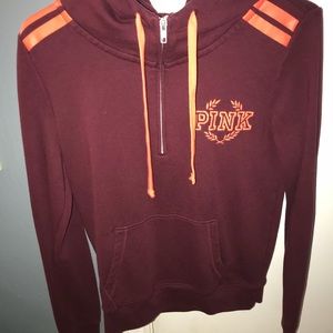 Maroon PINK Cowell neck Quarterzip